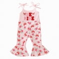 thumbnail image 1 of Toddler Baby Girls Romper Sleeveless Jumpsuit Summer Clothes Adjustable Tie-Up Strap with Pocket Headband 12 18 Months 1T 2T 3T 4T Gibobby,6-12 Months,Pink, 1 of 9