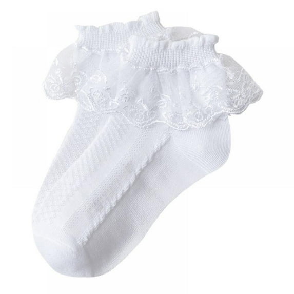 Toddler Baby Girls Ruffle Lace Ankle Cotton Dress Breathable Ankle Socks