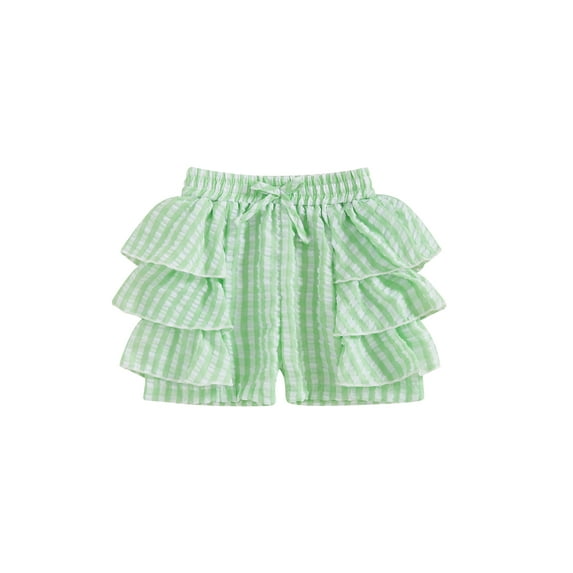 Toddler Baby Girls Ruffle Shorts 6 12 18 24 Months 2T 3T Summer Elastic Waist Wide Leg Little Bow Loose Shorts Streetwear