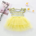 thumbnail image 1 of Toddler Baby Girls Ruffles Striped Print Star Tulle Princess Dress Active Dresses Cute Summer Dresses, 1 of 9