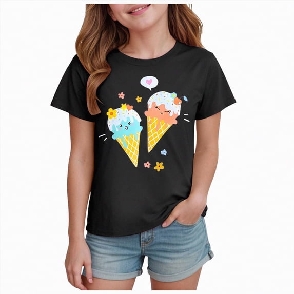 Toddler Baby Girls Short Sleeve T-Shirts Crew Neck Summer 24 Months 2t 3t 4t 5t 6t 7t Soft Cotton Casual Basic Daily Wear Tops Gibobby,13-14 Years,Black