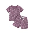 thumbnail image 1 of Toddler Baby Girls Shorts Clothing Set, 6 12 18 24 Months 2T 3T 4T Short Sleeve Crew Neck T-shirt with Shorts Floral Summer Outfit, 1 of 9