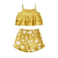 thumbnail image 1 of Toddler Baby Girls Shorts Set, Dual Layer Camisole with Elastic Waist Flower Print Shorts Summer Outfit, 1 of 8