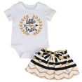 thumbnail image 1 of Toddler Baby Girls Sister Matching Outfits Big Kids Little Sister Tops+Polka Dot Dress Clothes Set, 1 of 9