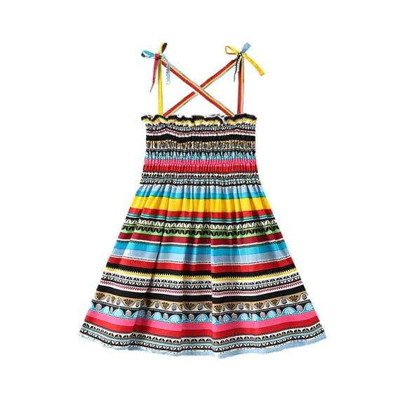 Toddler Baby Girls Slip Dress Sleeveless Straps Floral Elastic Sundress Summer