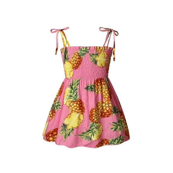 Toddler Baby Girls Slip Dress Sleeveless Straps Floral Elastic Sundress Summer