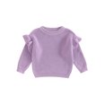 thumbnail image 1 of Toddler Baby Girls Spring Knit Sweater 3 6 9 12 18 24 Months 2T 3T Long Sleeve O Neck Solid Color Pullover Knitwear, 1 of 9