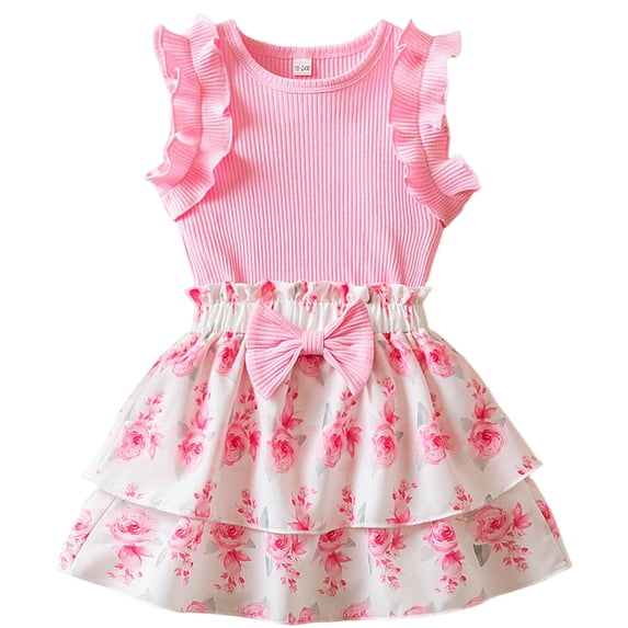 Toddler Baby Girls Summer Clothes Set Kids Watermelon Print T-shirt Short Sets Outfits for 1-4 Years Old Girls Summer Set 1-3 Years,12-18 Months