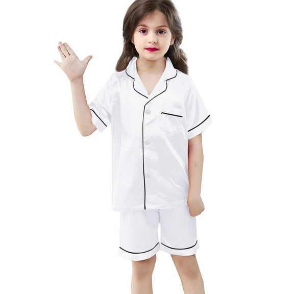 Toddler Baby Girls Summer Cotton And Linen Solid Color Short Sleeves Shorts Pajamas Suit Homewear Air Conditioning Clothing