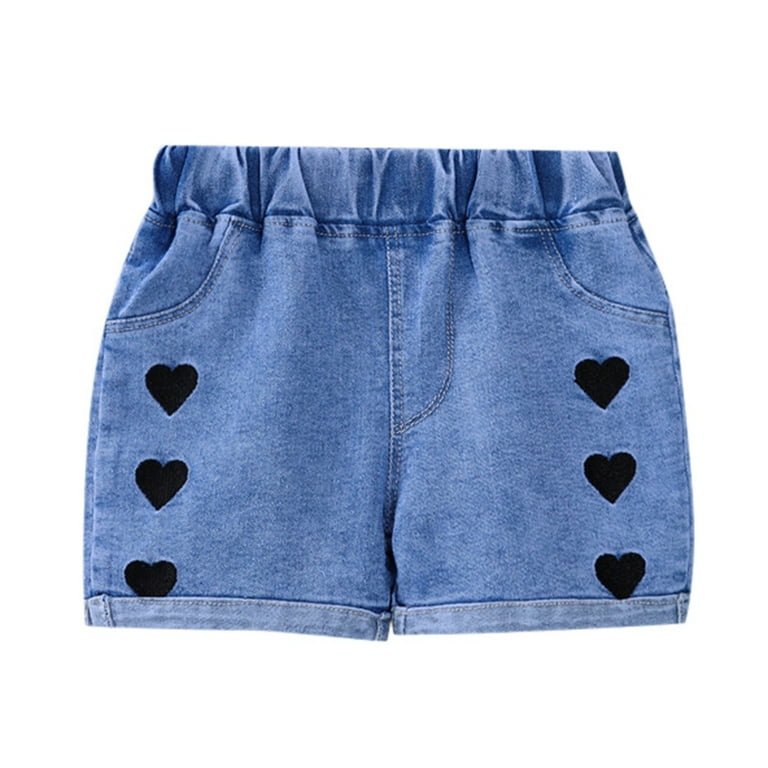 Toddler Baby Girls Summer Denim Shorts Elastic Waistband Cute