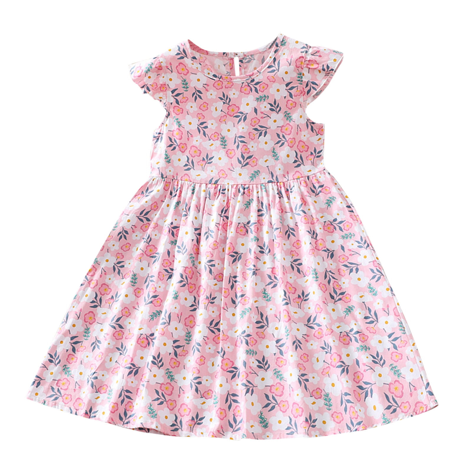 Toddler Girl Summer Dress - Chicken Print A-Line Dress With Ruffle Sleeves | Farm Animal Outfit For Baby Girls
