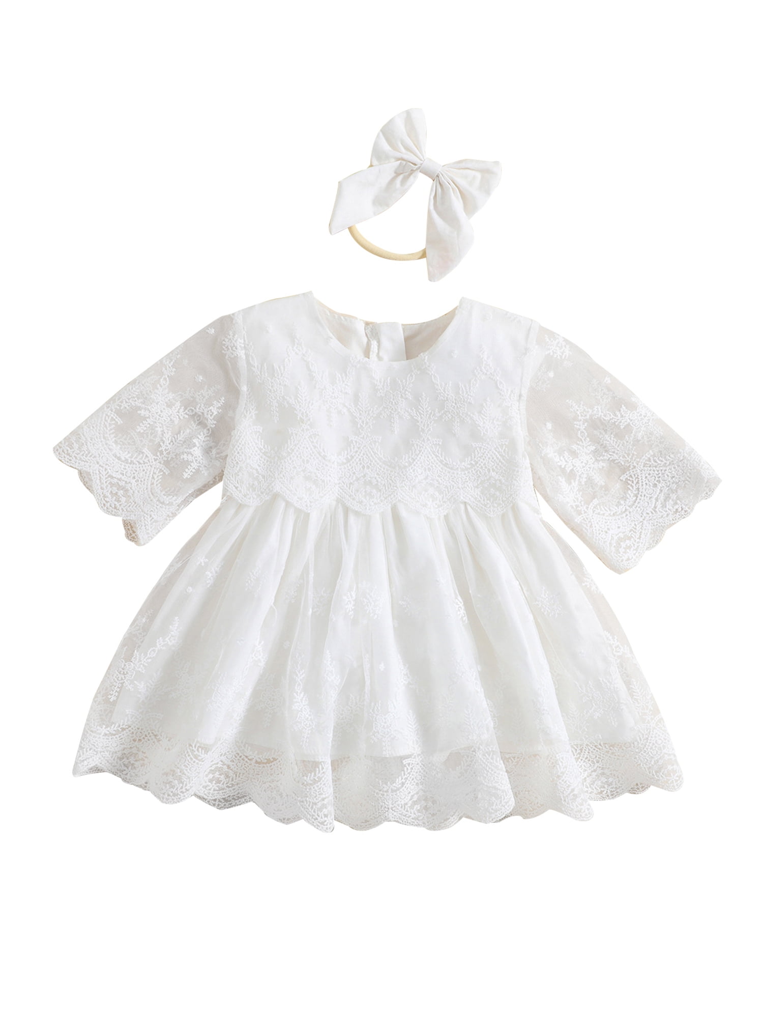 Toddler Baby Girls Summer Lace A-line Dress Kids Girls Half Sleeve ...