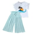 thumbnail image 1 of Toddler Baby Girls Summer Outfits Kids Girls Patchwork Cotton Sleeveless Tops Shorts Set Clothes For 3-4 Years, 1 of 4