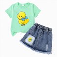 thumbnail image 1 of Toddler Baby Girls Summer Outfits Short Sleeve Cartoon Print T-Shirt Tops & Shorts Sets 2pcs Cute Baby Girls Cotton Summer Clothes For 1t 2t 3t 4t 5t 6t 7t Children 4-5 Years, 1 of 4