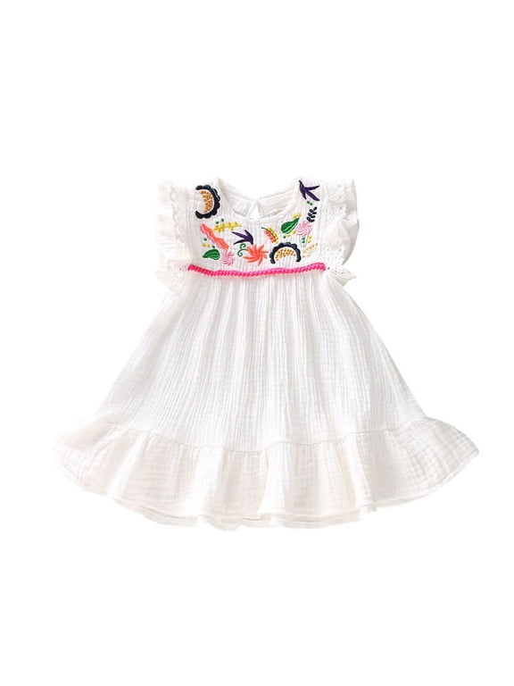 Toddler Baby Girls Summer Ruffle Elephant Princess Party Dress Clothes Sundress