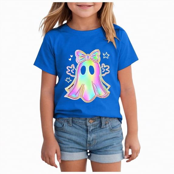 Toddler Baby Girls Summer Short Sleeve T-Shirts Crew Neck Cute 2t 3t 4t 5t 6t 7t T-Shirts Soft Cotton Casual Daily Wear Gibobby,3-4 Years,Dark Blue