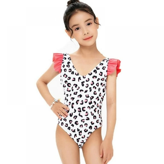 Toddler Baby Girls Swimsuit One-Piece Swimwear Ruffled Backless Bathing Suit Tankini