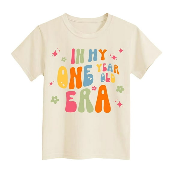 Toddler Baby Girls T-Shirt in My Toddler Era Short Sleeve Concert Letter Print Retro Tops Baby Girl First Birthday Outfit Graphic Tee