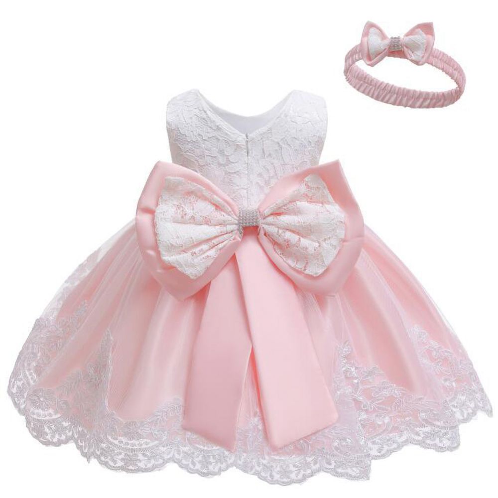 Toddler Baby Girls Tulle Dress Sleeveless Princess Wedding Pageant Dress Party Dresses Infant Large Bowknot Lace Tulle Tutu Dress 0 6t