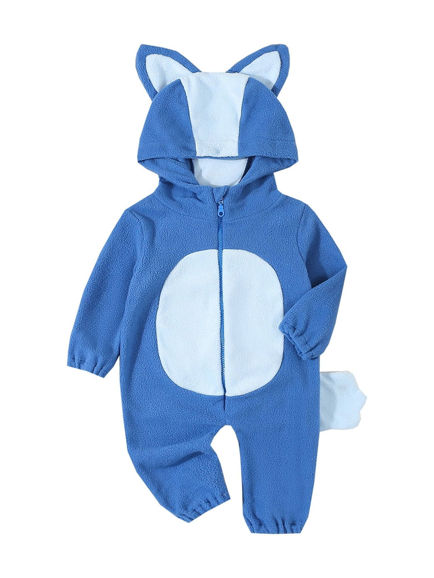 Toddler Baby Halloween Costume Cute Zipper Plush Jumpsuit for Halloween