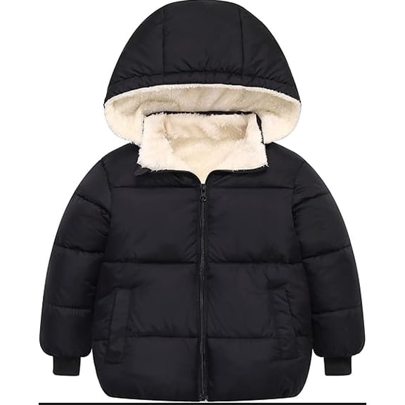 Toddler Baby Hooded Jacket Boys Girls Kids Thicken Warm Winter Coat Outerwear 1-7T