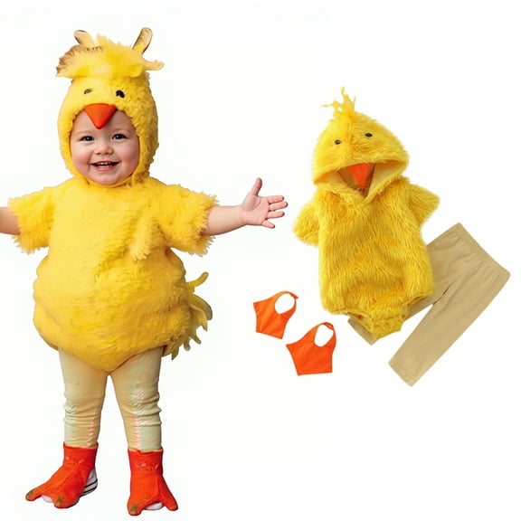 Toddler Baby Hooded Romper Cartoon Animal Outfit Long Sleeve Romper Winter Hooded Romper Clothes 6-12 Months