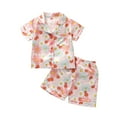 thumbnail image 1 of Toddler Baby Kids Boys Girls Satin Summer Pajamas Set Short Sleeve Button-Down Pajamas Top Pants 2Pcs Loungwear Sleepwear Pjs 0-6 Years, 1 of 7