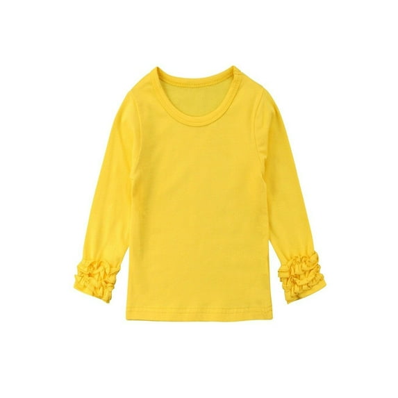 Toddler Baby Kids Girl Cotton Long Sleeve Solid Color Tee Tops T-Shirt Clothes