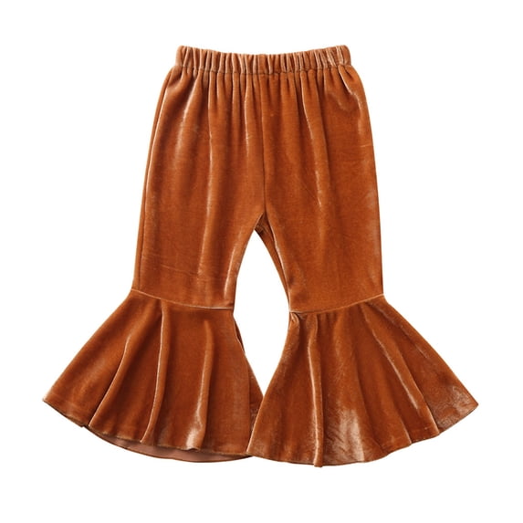 Toddler Baby Kids Girls Solid Flare Trousers Pants Casual Clothes Baby Girl Fall Outfits 3-4 Years