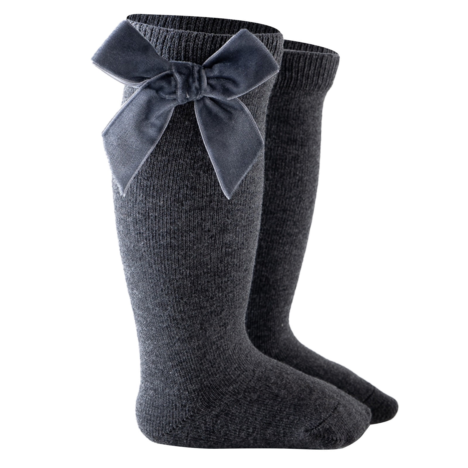 Toddler Baby Kids Girls Solid KneeHigh Socks Stockings MidCalf Length