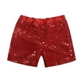 thumbnail image 1 of Toddler Baby Kids Girls Sparkly Sequins Elastic Waist Birthday Shorts Pants Party Shorts for Child Size 5-6 Years, 1 of 7