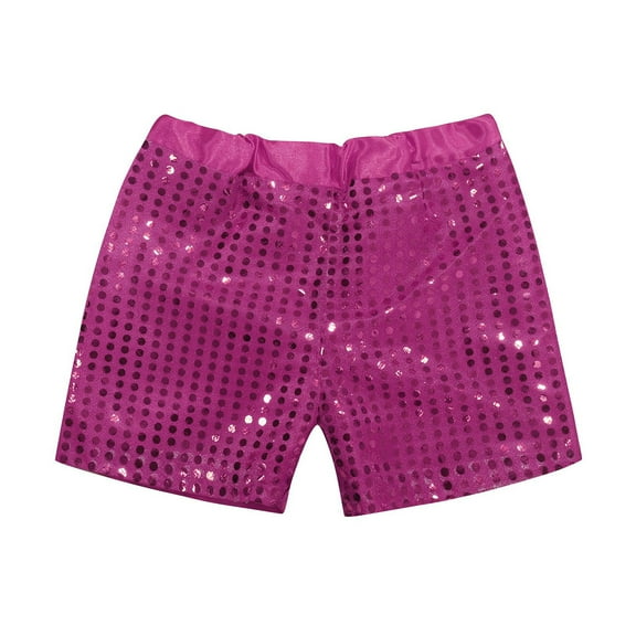 Toddler Baby Kids Girls Sparkly Sequins Elastic Waist Birthday Shorts Pants Party Shorts for Child Size 5-6 Years