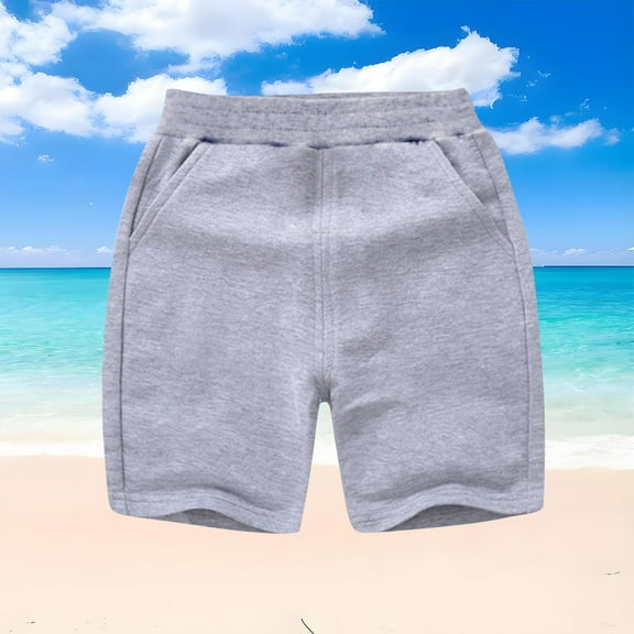 Toddler Baby Kids Plain Cotton Sport Jogger Shorts Pants Boys Girls Summer Short Casual Elastic Waist Trousers