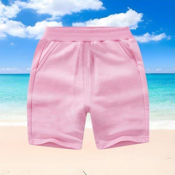 Toddler Baby Kids Plain Cotton Sport Jogger Shorts Pants Boys Girls Summer Short Casual Elastic Waist Trousers