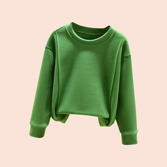 Toddler Baby Kids Winter Boys Girls Solid Color Long Sleeved Thickening Home Wear Clothes Top Long Night Shirts For Ladies Paisley Blouse Poncho Tops