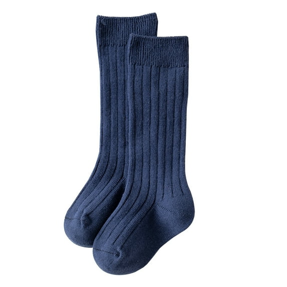 Toddler Baby Knitted Socks Infant Medium Tube Socks Solid Color Ribbed Knit Knee High Socks Seamless Stockings