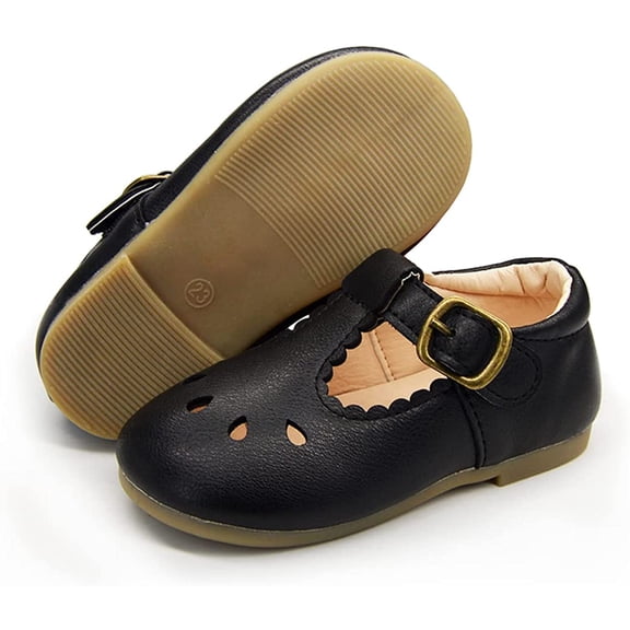 Toddler Baby Little Girl Shoes Non-Slip Sole Ballet Flats Mary Jane Crib Princess Shoes Girl Dress Shoes Party School Wedding Shoes(Toddler/Little Kids)