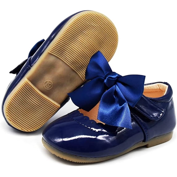 Toddler Baby Little Girl Shoes Non-Slip Sole Ballet Flats Mary Jane Crib Princess Shoes Girl Dress Shoes Party School Wedding Shoes(Toddler/Little Kids)