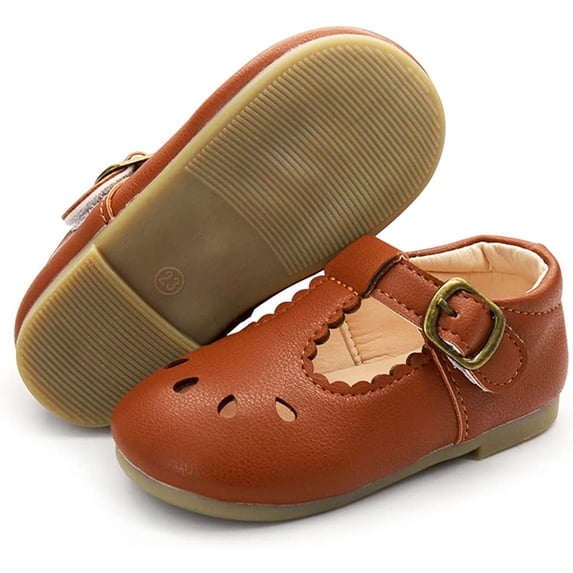 Toddler Baby Little Girl Shoes Non-Slip Sole Ballet Flats Mary Jane Crib Princess Shoes Girl Dress Shoes Party School Wedding Shoes(Toddler/Little Kids)