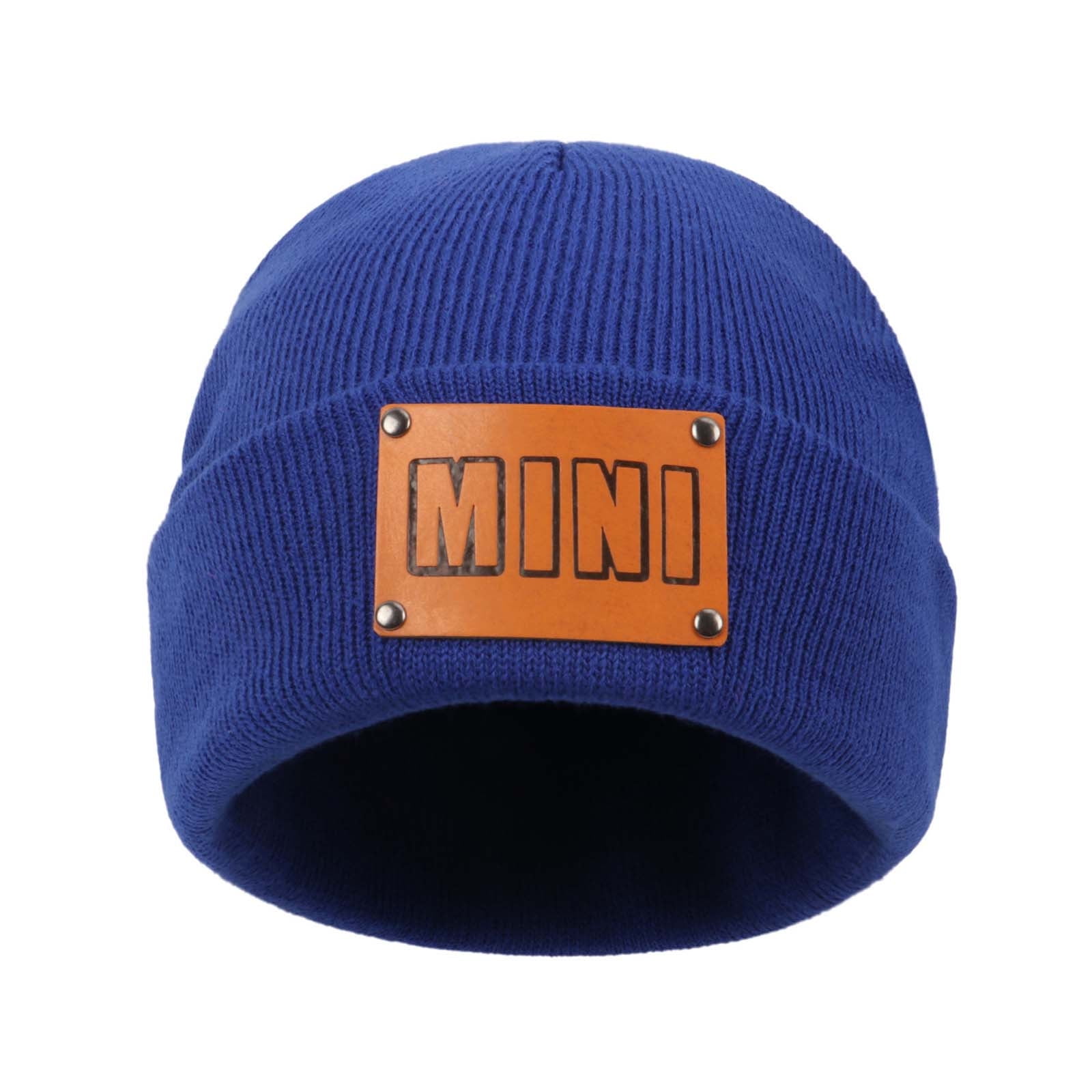 Toddler Baby Mama Mini Matching Hats, Leather Patch Baby Knit Hats ...