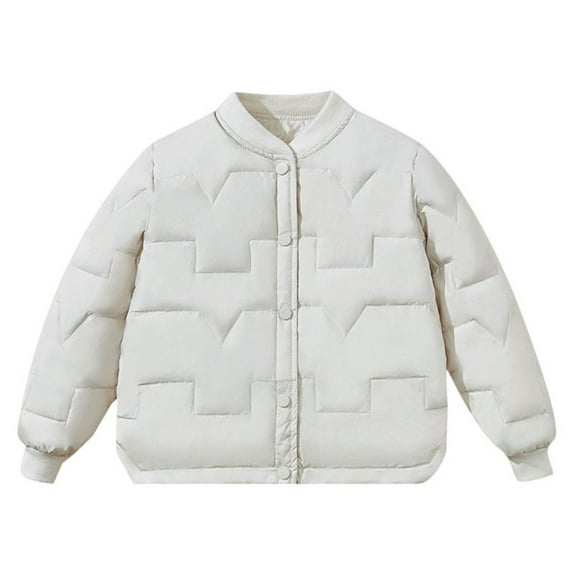 Baby Toddler Winter Coat Boys Girls Cute Jackets with Pockets White 7-8 Years