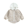 thumbnail image 1 of Toddler Baby Plaid Jacket 6M 12M 18M 24M 3Y 4Y Baby Boy GIrl Flannel Hoodies Zip Up Hooded Fall Winter Outerwear Coat, 1 of 9