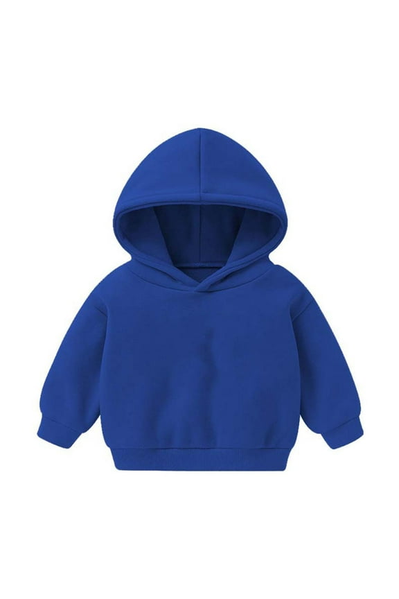 Toddler Baby Pullover Hoodies, Kids Fleece Long Sleeve Hooded Sweatshirts, Fall Winter Warm Hoodie Blue 4-5T