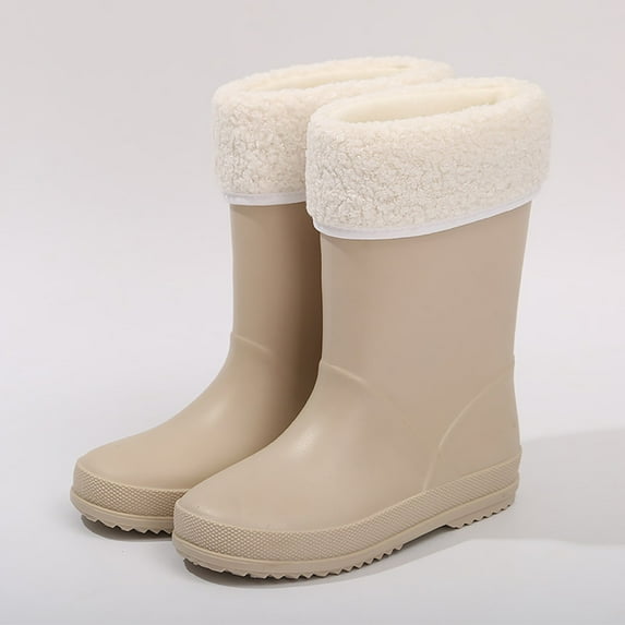 Baby Toddler Rubber Rain Shoes Easy Pull on Handles Lightweight Waterproof Rain Boot with Cozy Lining Non- Sole Rainboots Birthday Gifts for Boys Girls