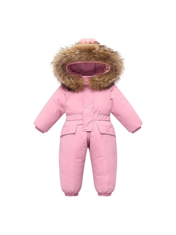 Toddler Baby Snow Suit, Unisex One Piece Snowsuit, Kids Boys Girls Winter Warm Waterproof Snow Jumpsuit Outdoor Snowboarding Ski Suits