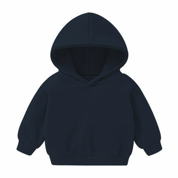 Toddler Baby Solid Color Hoodies Cute Unisex Hooded Sweatshirt Pullover Girls Boys Casual Winter Warm Soft Sweater