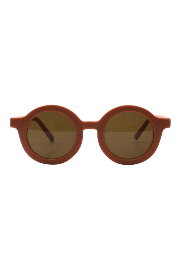 Toddler Baby Sunglasses Round Circle Retro Fashion Girls Boys UV400 Burnt Orange