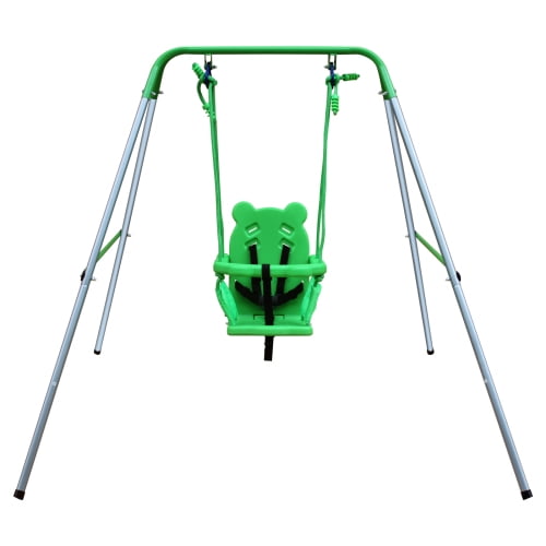 Toddler Baby Swing Set, Kids Metal Swing Set with Safety Belt, AFrame