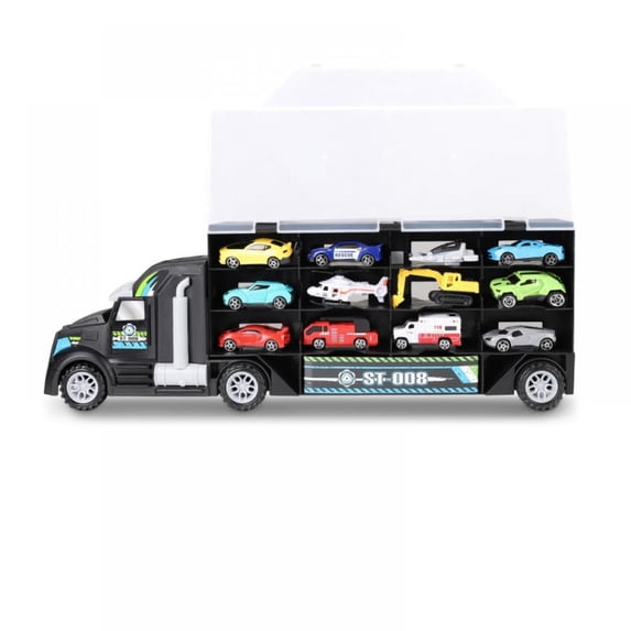 Toddler Baby Transport Carrier Truck Toy Car with 12 Vehicles - Large Car Toys Gifts for Kids Boy Age 3-7