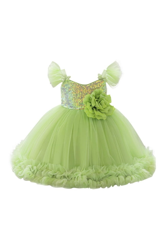 Toddler Baby Tutu Dress Sequins Sleeveless Tulle Dress First Birthday Cake Smash Pageant Clothes for Photo Shoot